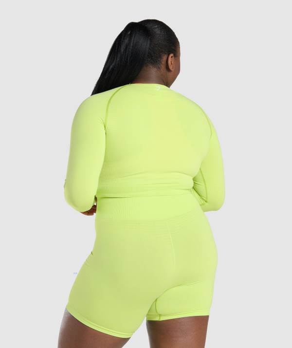 Damske Crop Top Gymshark Vital Seamless 2.0 Long Sleeve Žlté | XC0925746